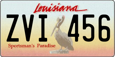 LA license plate ZVI456