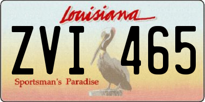 LA license plate ZVI465