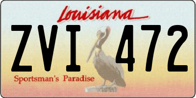 LA license plate ZVI472