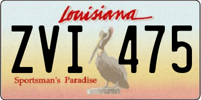 LA license plate ZVI475