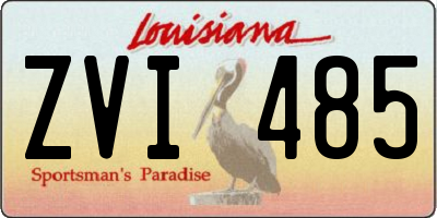 LA license plate ZVI485