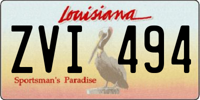 LA license plate ZVI494