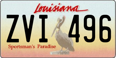 LA license plate ZVI496