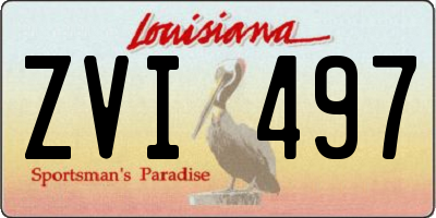 LA license plate ZVI497