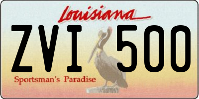 LA license plate ZVI500