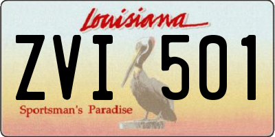 LA license plate ZVI501