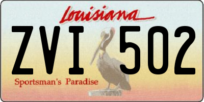 LA license plate ZVI502