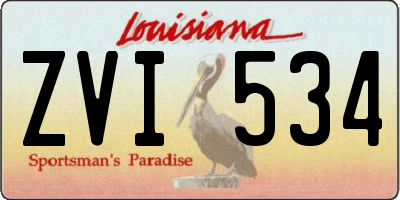 LA license plate ZVI534