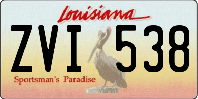 LA license plate ZVI538