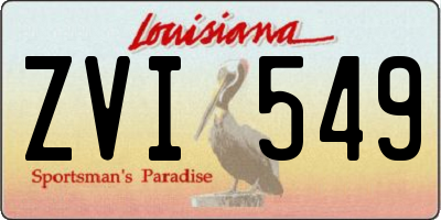 LA license plate ZVI549