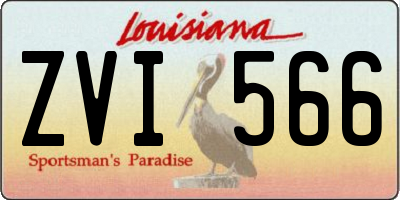 LA license plate ZVI566
