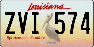 LA license plate ZVI574