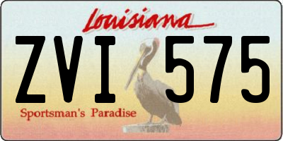 LA license plate ZVI575