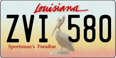 LA license plate ZVI580