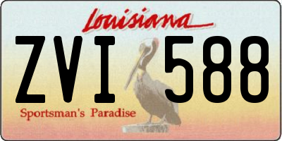 LA license plate ZVI588