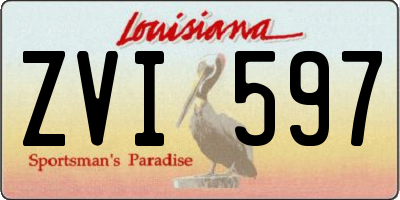 LA license plate ZVI597