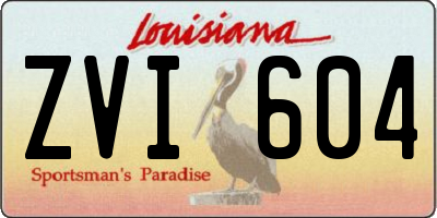 LA license plate ZVI604