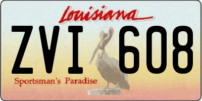 LA license plate ZVI608