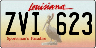 LA license plate ZVI623