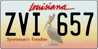 LA license plate ZVI657