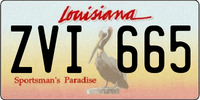 LA license plate ZVI665