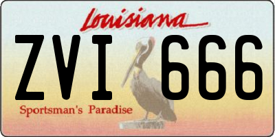 LA license plate ZVI666