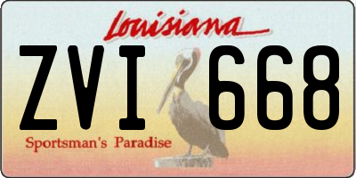 LA license plate ZVI668