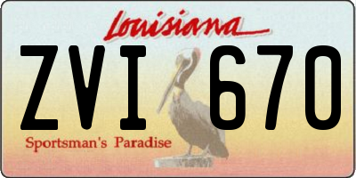 LA license plate ZVI670