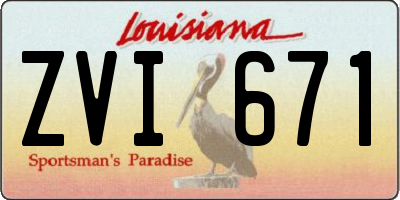 LA license plate ZVI671