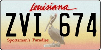 LA license plate ZVI674