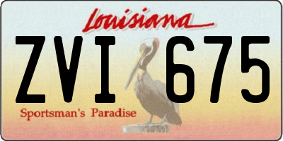 LA license plate ZVI675