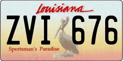 LA license plate ZVI676