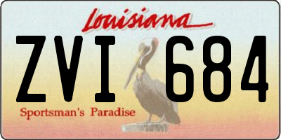 LA license plate ZVI684