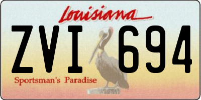 LA license plate ZVI694