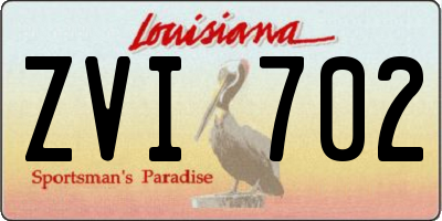 LA license plate ZVI702