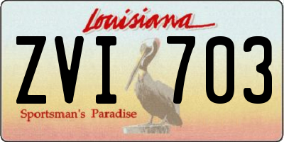 LA license plate ZVI703