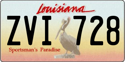 LA license plate ZVI728