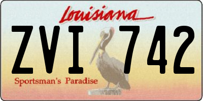 LA license plate ZVI742