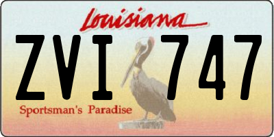 LA license plate ZVI747