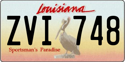 LA license plate ZVI748