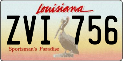 LA license plate ZVI756