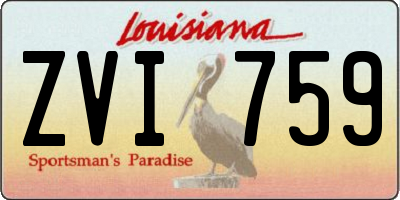 LA license plate ZVI759