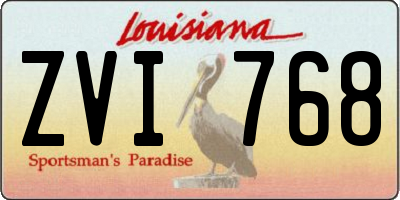 LA license plate ZVI768
