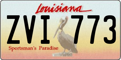 LA license plate ZVI773