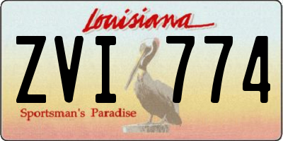LA license plate ZVI774