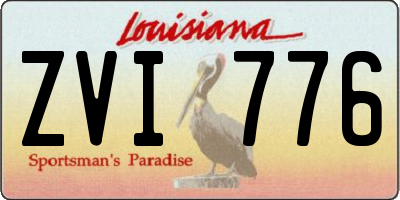 LA license plate ZVI776