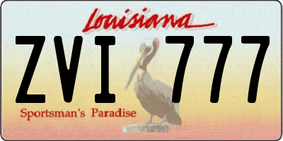 LA license plate ZVI777