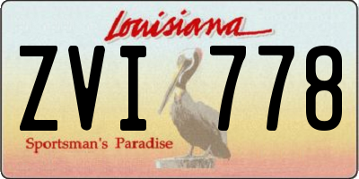 LA license plate ZVI778
