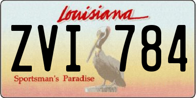 LA license plate ZVI784