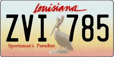 LA license plate ZVI785